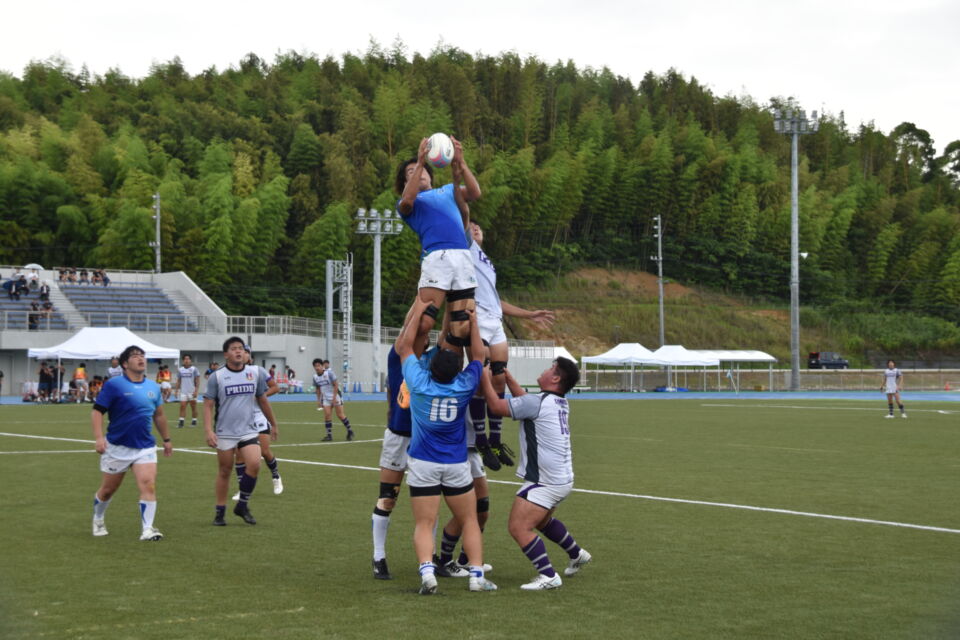 オープニングイベントとして開催された、日本福祉大学と愛知工業大学によるラグビーデモンストレーションマッチ