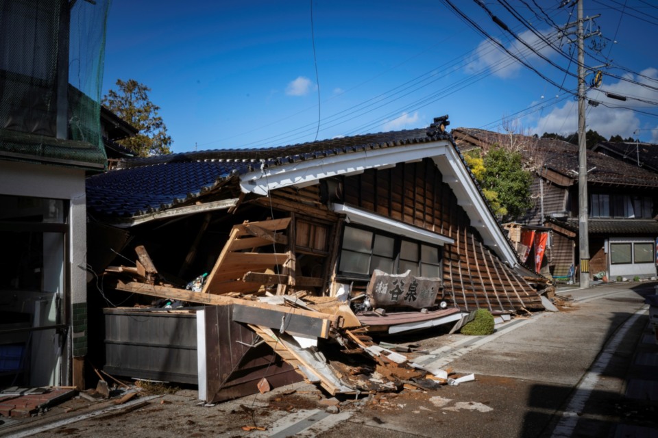 震災直後の様子。能登町全体では約10,000棟の建物被害が確認された