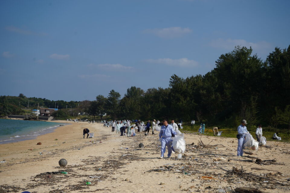 海岸清掃の様子