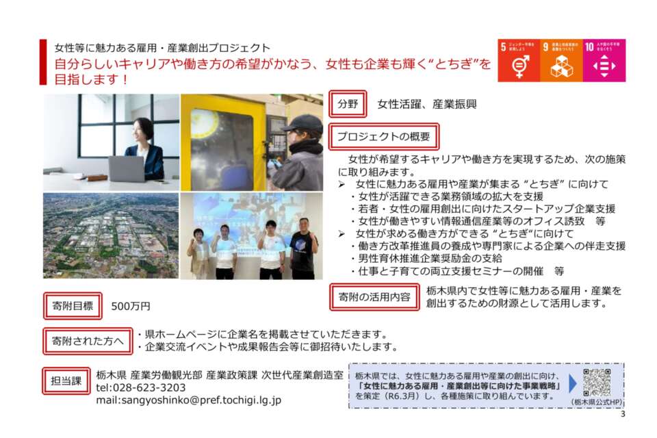 女性等に魅力ある雇用・産業創出プロジェクト