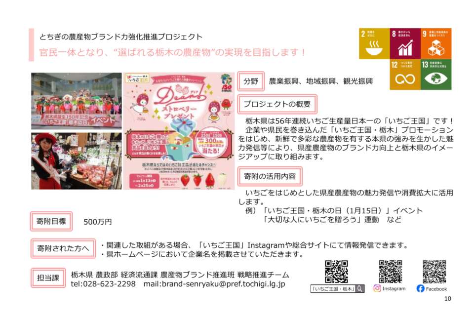 とちぎの農産物ブランド力強化推進プロジェクト