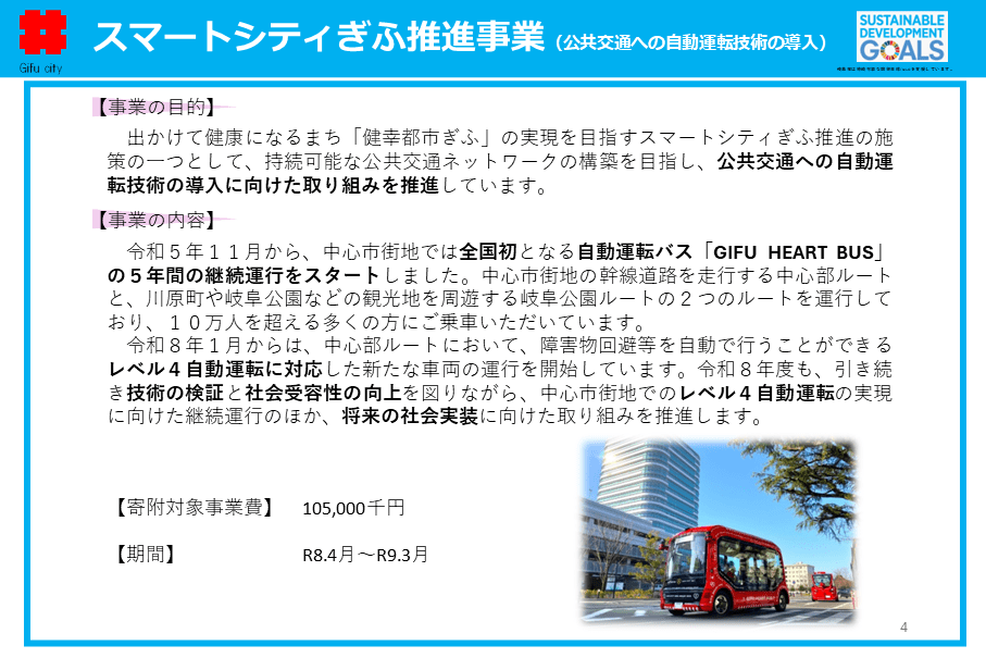 スマートシティぎふ推進事業（公共交通への自動運転技術の導入）