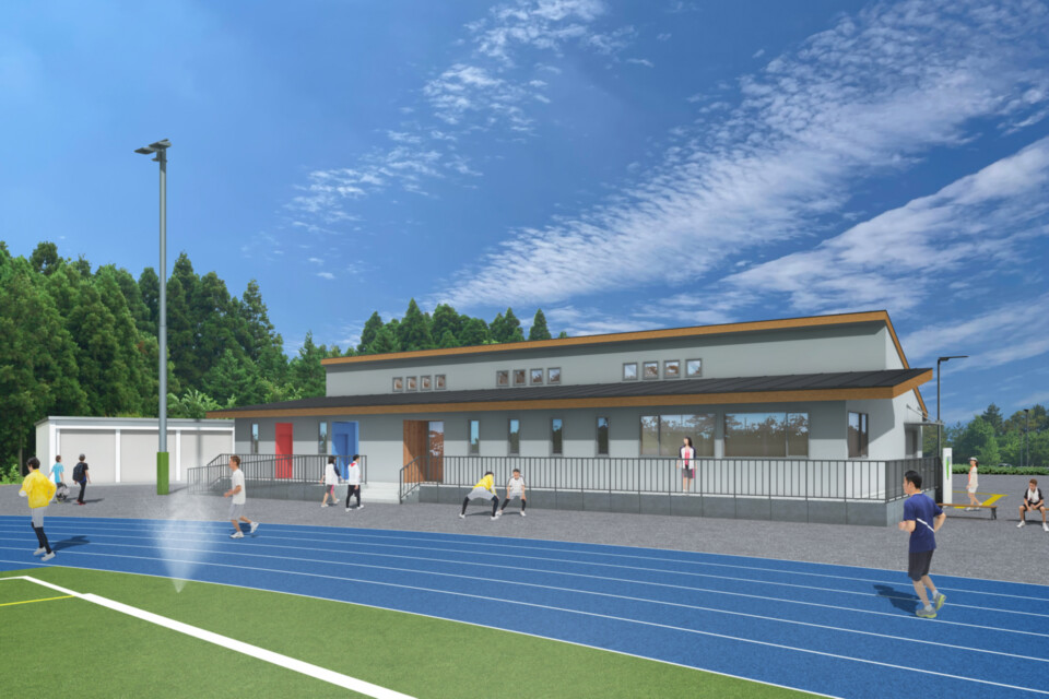 サッカー・ラグビー場、陸上競技用トラック等建設事業（令和9年3月完成予定）
